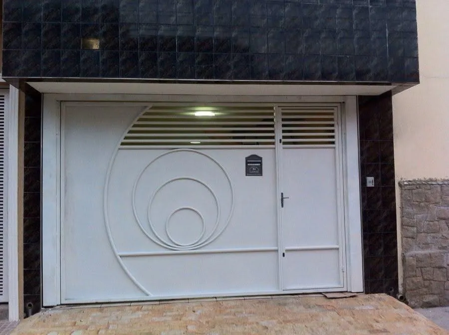 Portão design espiral branco — Arco Metal